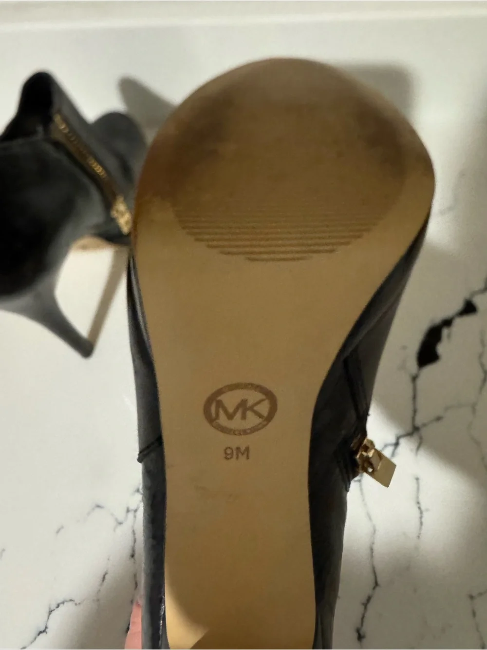 Michael Kors Size 9  High Heel Ankle Booties with Gold Zip